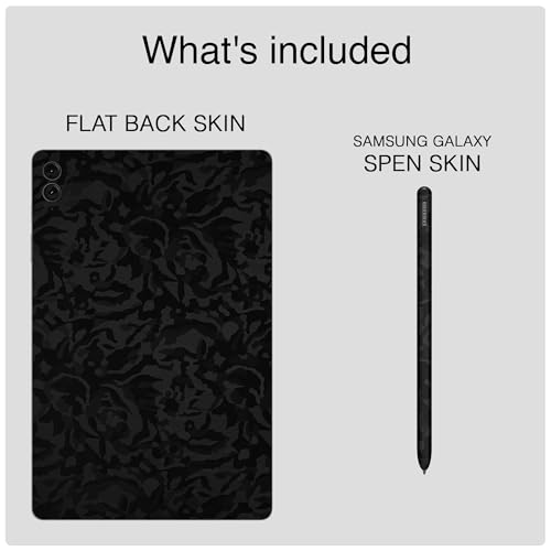 Image of Capes Tablet Skins Compatible with Samsung Galaxy Tab S9 FE Plus | Ultra-Thin Protective Film | Anti-Scratch Vinyl Decal Skin | Not Case /Cover (Black Camo, Back Skin + S Pen Skin)