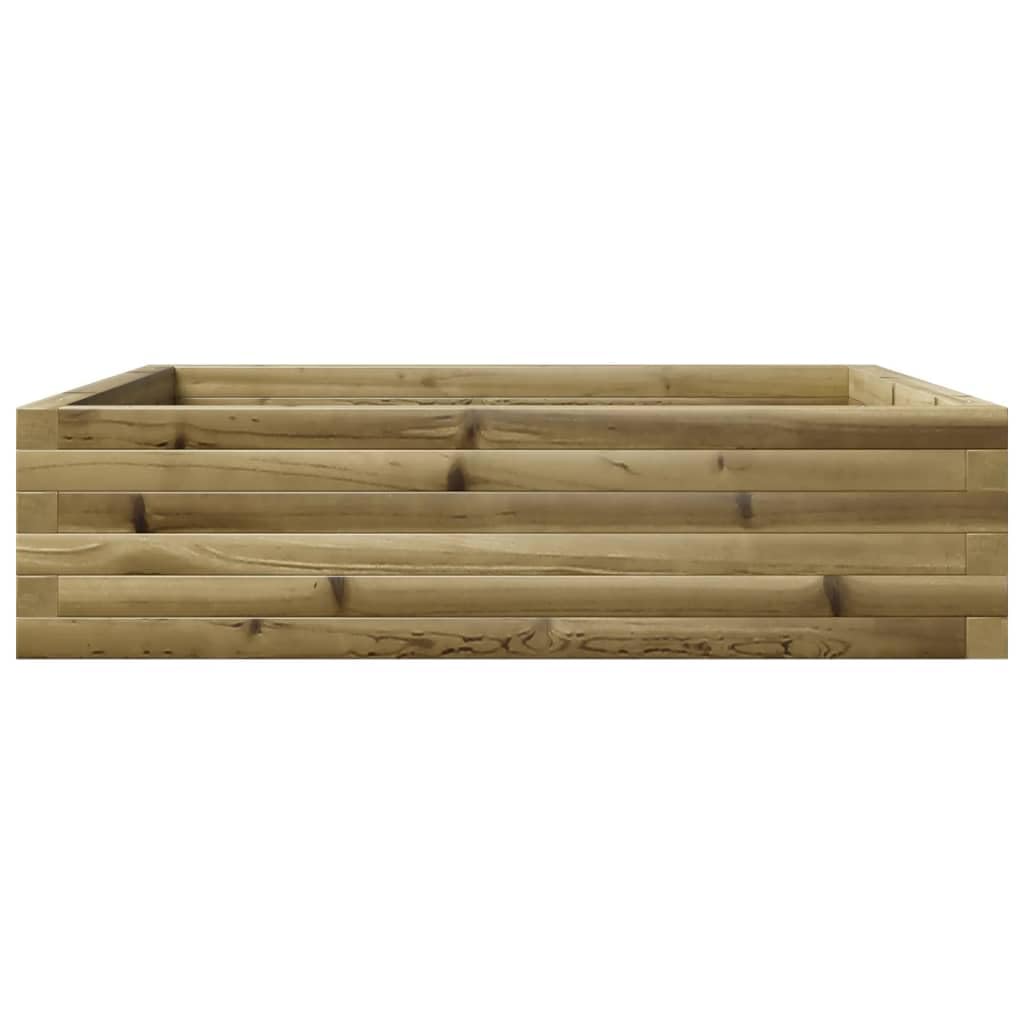 Macetero 90 x 90 x 23 cm madera de pino impregnada, resistente bancal alto para jardín al aire libre, grandes flores y verduras, estable