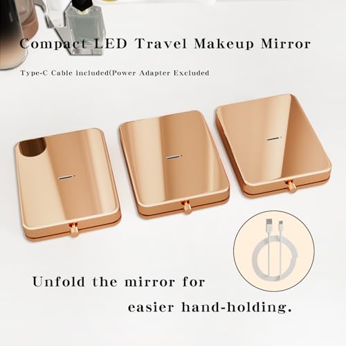 Espejo de Maquillaje LED Plegable 3X Magnificación miniatura 4