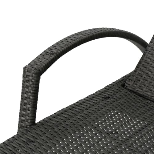 Image of Outdoor Poolside Lounger with Adjustable Backrest Sun Chaise Recliner for Terrace Garden Poolside for Relaxation Durable and Stylish- Set of 2 (Black 2)
