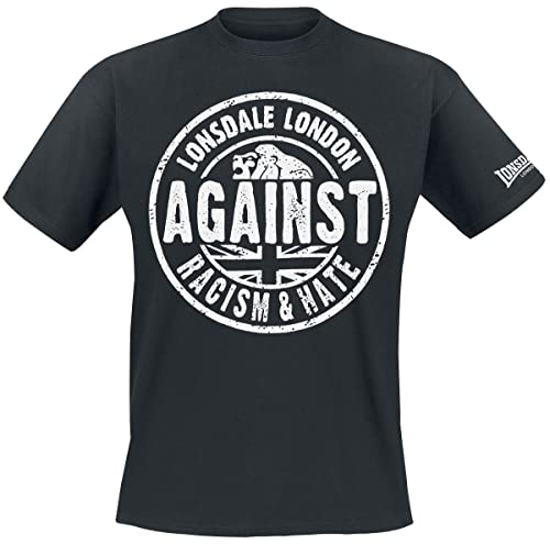 Lonsdale T-Shirt Trägerhemd Against Racism Maglia a Maniche Lunghe, Negro (Schwarz), Large (Talla...