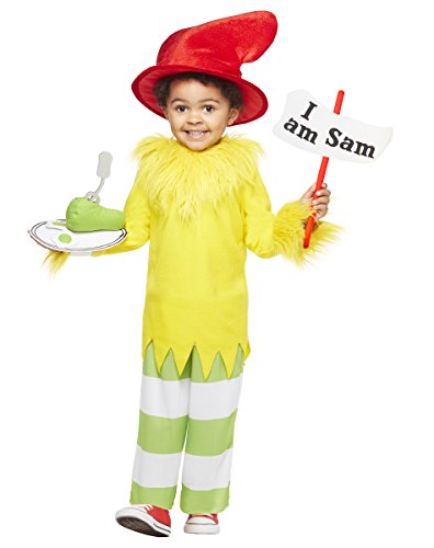 Spirit Halloween Toddler Sam I Am Costume - Dr. Seuss Unisex Child Size 3T - 4T Multicolor