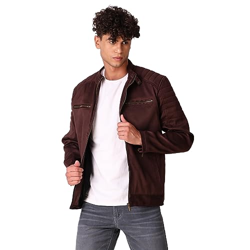 Image of Leather Retail Men's Suede Coffee Faux Leather Jacket