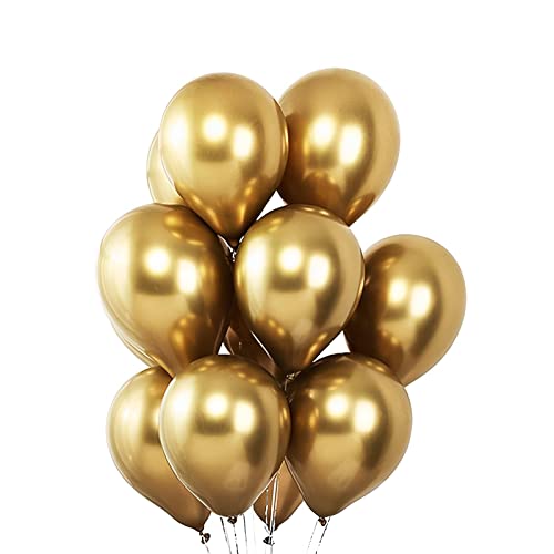 Image of Voircoloria 105pcs Metallic Gold Balloons 12inch Party Latex Balloons for Birthday Graduation Baby Shower Wedding Anniversary New Year Party Decorations