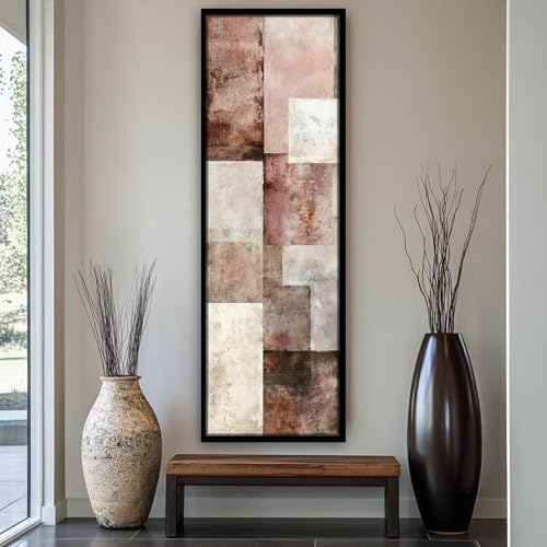 XBTYKPB Cuadro geométrico, pósteres largos, lienzo vertical de gran tamaño, cuadros estrechos, altos y delgados para decoración de comedor (30 x 90 cm/marco interior).