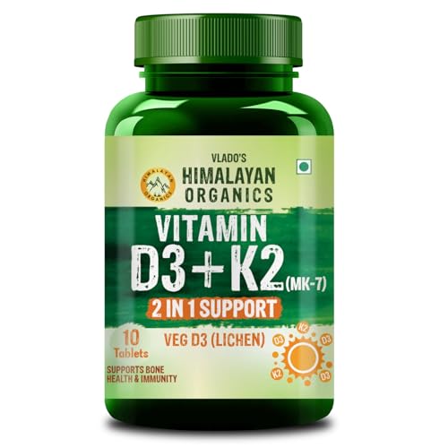 Vlado’s Himalayan Organics Vitamin D3 600 IU + K2 as MK7 Suppleme...