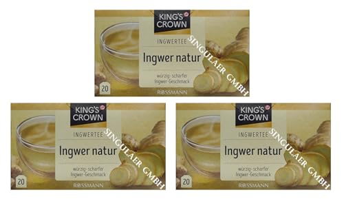 King's Crown Jengibre natural, una experiencia de sabor especialmente picante (3 x 40 g)