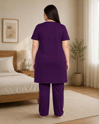 Image of In Love Women's Printed Cotton Plus Size Longline T-Shirt with Pockets | Cotton fabric - soft longline T-shirt with easy plus-size fit