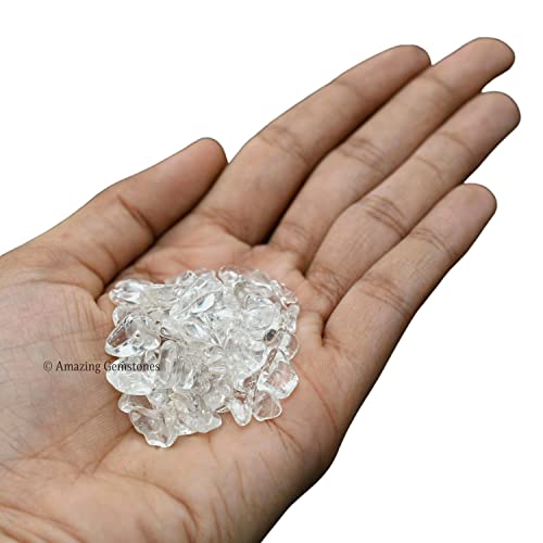Image of Amazing Gemstone Clear Quartz Crystal Chips and Rocks - Aquarium Gravel Bulk, Small Tumbled Stones and Tiny Crystals for Fish Tank Decoration (Natural AAA Grade Gemstones)