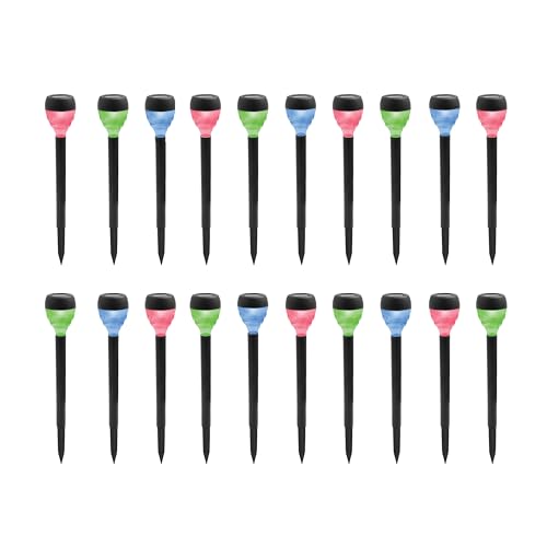 Coopers of Stortford - Set of 20 Solar Stake Lights with Colour-Changing LEDs - Eco-Friendly Outdoor Lighting, No Cables or Wiring - Easy Stake Design for Borders, Paths or Pots