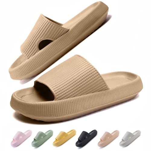 IDEINER Chanclas Mujer Nube Original Chancletas Hombre Goma Blandas Zapatillas Cómodo Eva Antideslizantes Baño Piscina Playa Ducha Casa Plataforma Pillow Slides Unisex Adultos Kaqi Talla 40/41