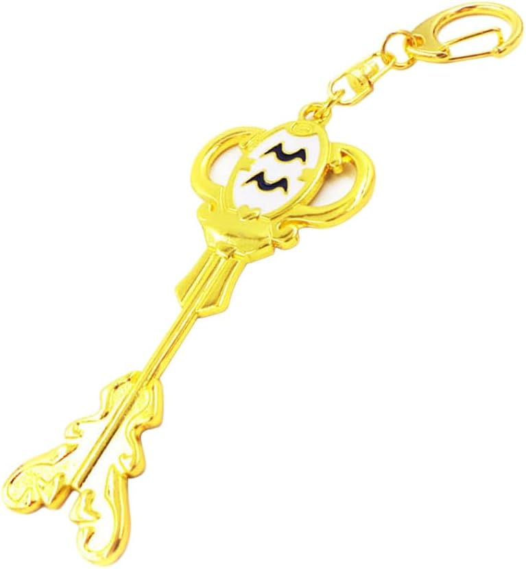 Cosplay Fairy Tail Keys, Lucy Heart Key Chain Celestial Spirit Gate Keyring, Zodiac Keys and Keyring