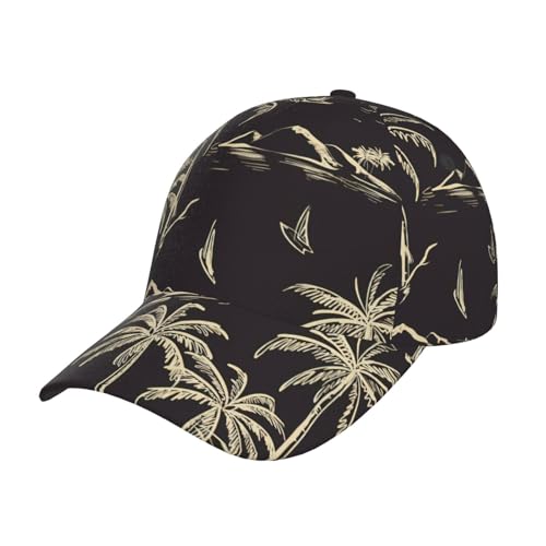 Palm Treeprint Elegante berretto da baseball sportivo unisex, berretto estivo