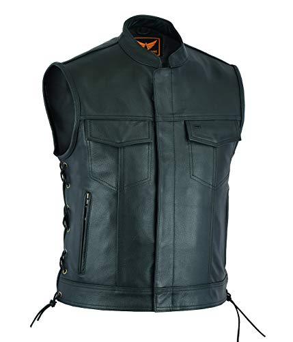 A&H Apparel Mens Genuine Top-grain Leather Vest Biker Vest Concealed Carry Durable Vest (XXX-Large)2