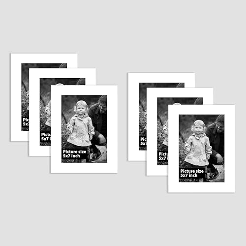 Image of Art Street Decorative Premium Set of 6 Individual Wall Hanging Picture Frame for Home, Living Room, Study Room Decor & Office Decor(5 x 7 Inch Picture Size) - White