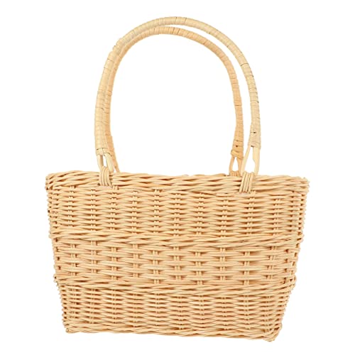Yardwe Cesta De La Compra De Ratán Pequeña Cesta De Mimbre Decoración De Plantas Cestas Cesta Tejida Para Planta Cesto De La Ropa Cesta De Escritorio Falso Bolso De Juguete Rota