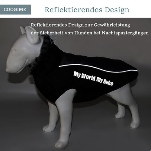 Coogime Hundejacke für mittelgröß und große Hunde, wasserdichte Hundemantel, Reflektierende Hunde Winterjacke, Hundebekleidung für Winter (XL-6XL) (schwarz, 5XL)