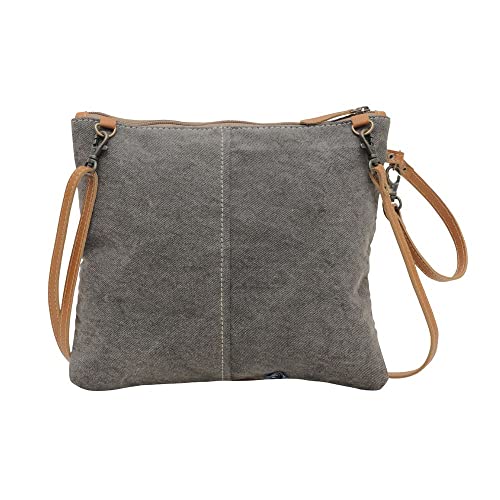 Myra Bag Western Leather Crossbody Bag for Women - Upcycled Canvas Shoulder Bag Rose Dash3