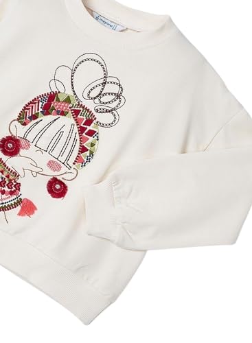 Mayoral Embroidered Pullover for Girls Chickpea4