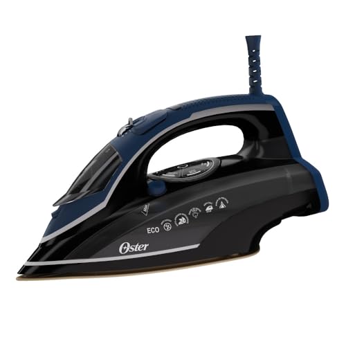 Opiniones de Tefal Plancha Top 5. 48 Oster Plancha de Vapor, Diamond Steam Max S8200, Digital, Golpe de Vapor 220 g/min, Suela XL Cerámica con Diamante, Vapor Vertical, Antigoteo, Azul Oscuro, GCSTDPD8201-013