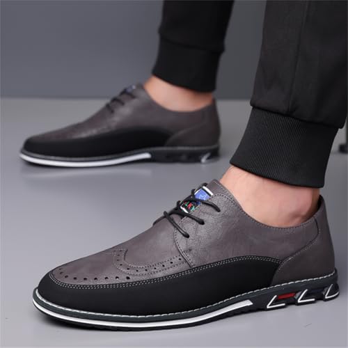 Image of Men's Casual Dress Oxfords Shoes Business Formal Italy Prince Classic Oxford Lace Up Craft Mesh Sneakers