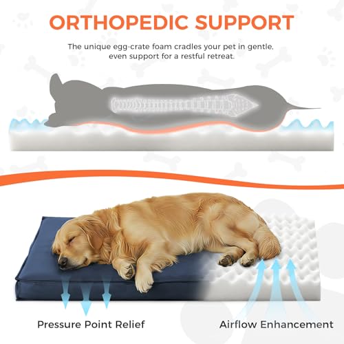 Image of Outdoor Dog Bed Extra Large Sized Dog, Waterproof, 44x32x3.5 Inch