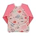 Hi Sprout Toddler Baby Waterproof Sleeved Bib, Bib with Sleeves&Pocket, 6-24 Months (pink fish)