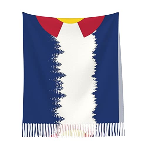 Rocky Mountain Colorado Flag Poncho Winter Large Scarf Shawl Bandana Neck Wrap For Women4