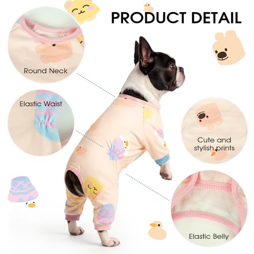 Image of BRKURLEG Soft Dog Pajama, Dog Recovery Suit, Pink, XXXL | Long Sleeve Prevent Shedding, Anti-Licking wounds, Pet Onesie Cute & Stretchy Puppy Jumpsuit Pjs for Small to Large Breeds