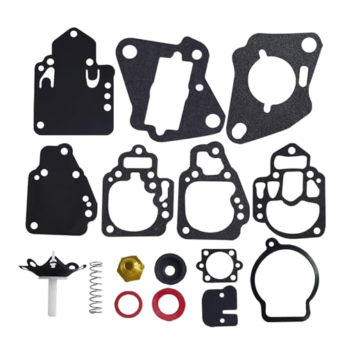 Panwarmoll Carburetor Rebuild Kit with Gasket Fit for Mercury Mariner Outboards 6 8 9.9 10 15 20 25 HP 2cyl Boat Motor Parts Replace 1395-97611 1395-9803 1395-9725 1395-9377 18-7212