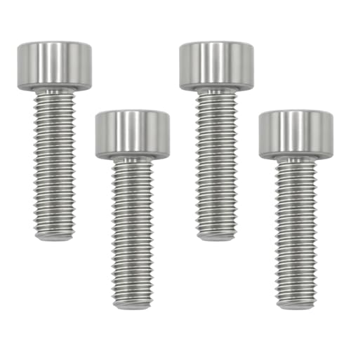 Image of M6x20 Titanium Bolts Hex Socket Cap Screw, Natural Color, 4PC | Lightweight Design, Ideal for Humid /Salty Environments, Socket Head Hex Key No Washer, MTB /Motorcycle Bolts