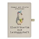 Mr. & Mrs. Panda DIN A4 Baumwoll Notizbuch Elektrikerin Leidenschaft - Geschenk, Dankeschön, Arbeitskollege, Elektroinstallateurin,