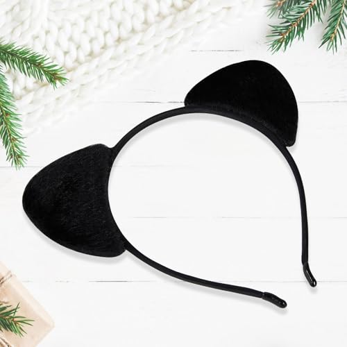 Image of FANYITY Plush Black Cat Ears Headband for Women,Perfect Addition to Catwoman Costumes and Halloween Outfits(Black Cat Ears)