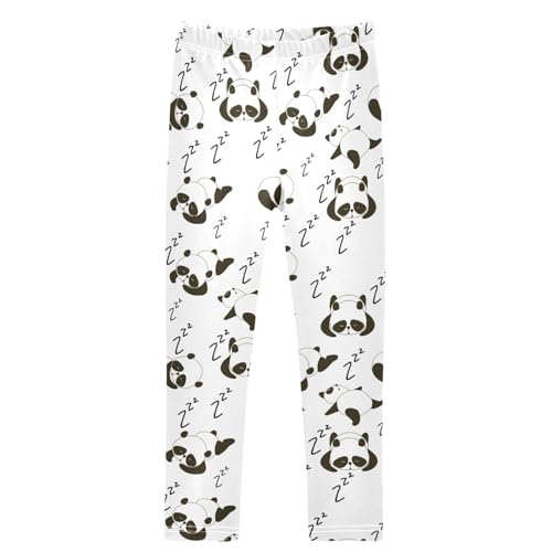 Girls' Leggings Sleep Cute Panda Bear Animal Ankle Length Printed Leggings Comfort Pants for Kids 4-10 Years