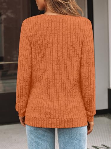 Image of AUTOMET Womens V Neck Long Sleeve Shirts Fall Tops 2026 Lightweight Sweater