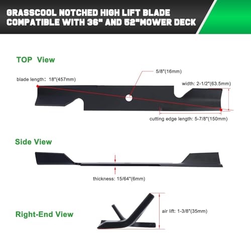 Image of Grasscool 52 inch Mower Blades Replace Scag Ferris 482878 5101756s for Patriot Liberty Tiger Cat Freedom 52'' Deck Zero Turn 5021227 5101756