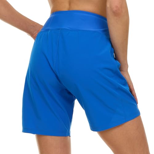 Image of Hurley 5 inch /7 inch High Waisted Swim Shorts Women, Board Shorts with Pockets & Inner Liner, Quick Dry Swim Trunk, UPF 50+
