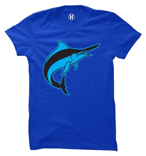 Marlin Jumping - Sports Team Florida Ladies T-Shirt (Royal, Small)