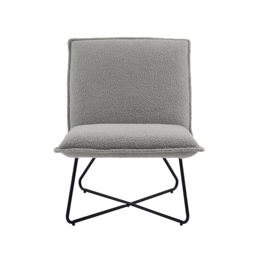 Sillón estilo moderno gris con estructura metálica miniatura 4