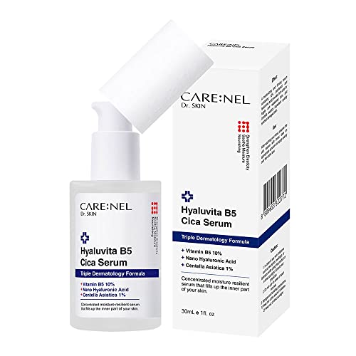 Panthenol 10% Elasticity Hyaluronic Acid Serum for Face, Centella Asiatica Capsules Extract B5 Niacinamide Cica