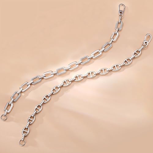 FANCIME 'Thetis' Sterling Silver Theta-Shaped Link Chain Bracelet Fine Jewelry Gifts for Women Men 7"2
