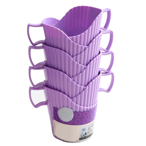 紙コップホルダー カップホルダー 8個セット 断熱 耐熱 持ちやすく倒れにくい ドリンクホルダー スリーブ 紙コップ ホットドリンク 使い捨て紙カップ プラスチック オフィス 家庭用 (パープル)