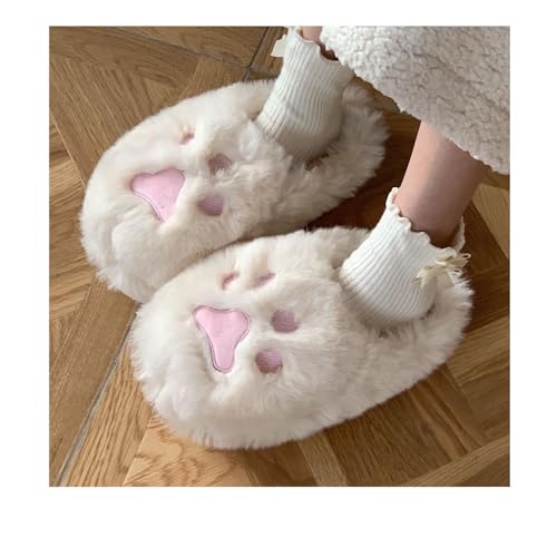 Bear Paw Fuzzy Slippers for Women Winter,Cute Animal Memory Foam House Slippers,Plush Non-slip Dorm Shoes Xmas3