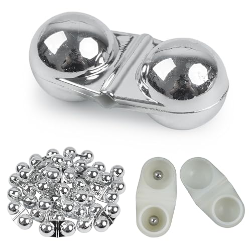 AGOOL Fishing Double Rattle Beads, 40pcs Catfish Rattles for Fishing Catfishing Rattles Catfish Rig Portable Plastic Fishing Beads Fishing Bells Accessory for Catfish Striper Bass Pompano