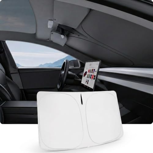 BASENOR 2017-2026 Tesla Model Y Model Y L Model 3 Windshield Sunshade, (Proprietary Design) Folding...