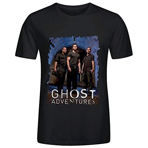 Komoo Ghost Adventures TV T Shirts for Men Funny Round Neck Black
