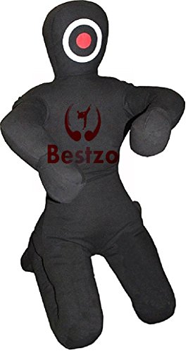 Bestzo MMA Martial Arts Brazilian Grappling Dummy -Sitting Position Black Synthetic Leather- 59 inches