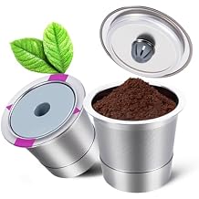 Reusable K Cups 2 Pack with 4 Extra Silicone Seals, Food Grade Stainless Steel Refillable Coffee Pods Compatible with Keurig 1.0/2.0/K-Mini/K-Duo, Eco-Friendly for Home Office Travel