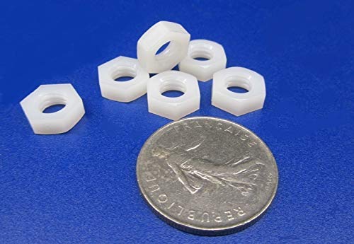Natural Nylon 6/6 Hex Nuts RH 5/16"-18 Thread x 33/64 W x 3/16 H 50 Pcs