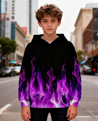 Sweat à capuche 3D enfants avec poche ventrale pull chaud graphique mixte - 2